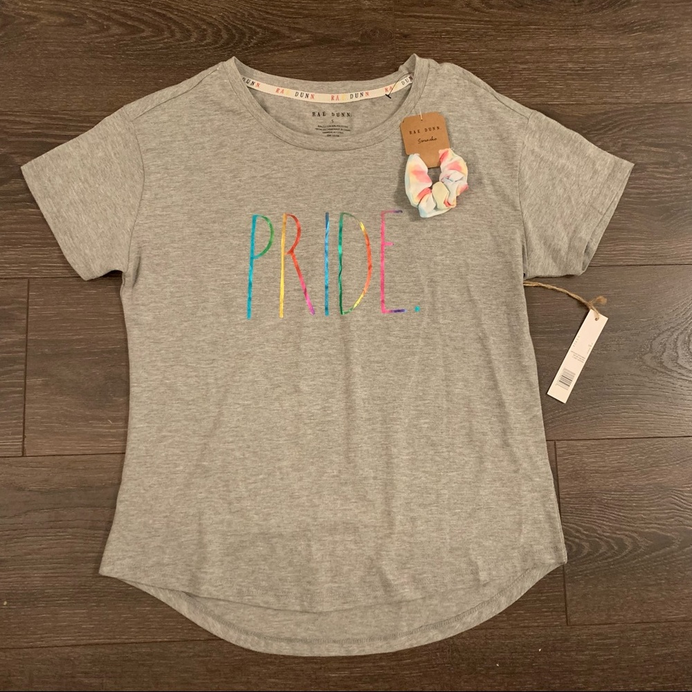New Rae Dunn Pride TShirt & Scrunchie, Size Small